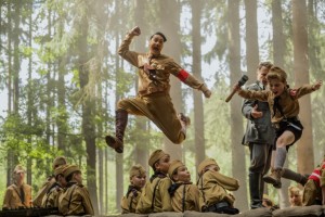 Taika Waititi and Roman Griffin Davis in the film JOJO RABBIT. Photo by Kimberley French. © 2019 Twentieth Century Fox Film Corporation All Rights Reserved